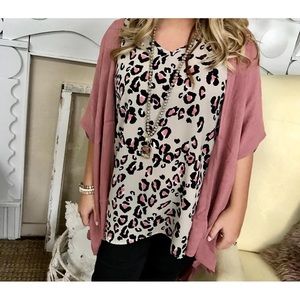 NWT Bombom Sleeveless Leopard Print Top Size Small